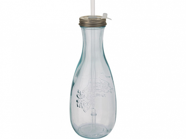 Polpa Бутылка с соломинкой из переработанного стекла , прозрачный с логотипом в Москве заказать по выгодной цене в кибермаркете AvroraStore
