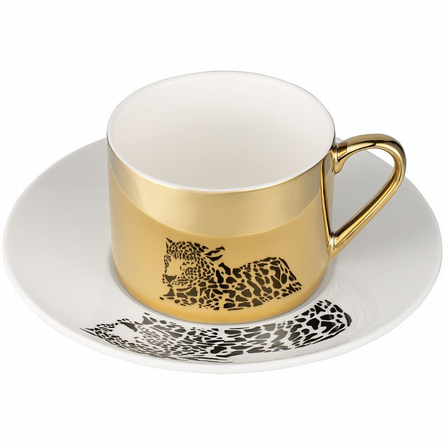 Чайная пара Reflection, золотистая с логотипом в Москве заказать по выгодной цене в кибермаркете AvroraStore
