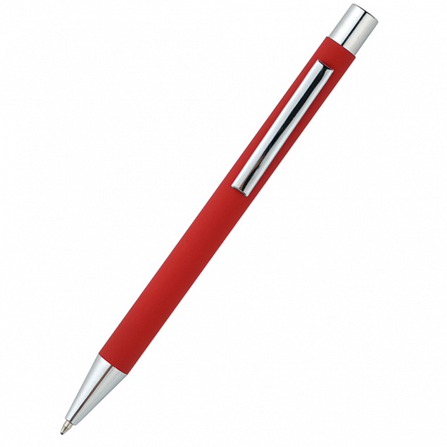 Ручка металлическая Rebecca софт-тач, светло-красная с логотипом в Москве заказать по выгодной цене в кибермаркете AvroraStore