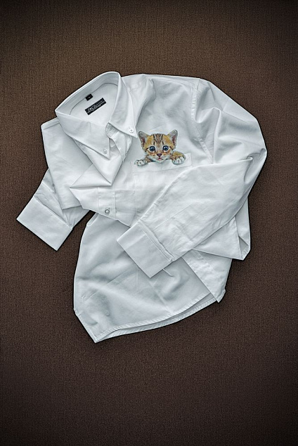Рубашка мужская с длинным рукавом BEL AIR, белая с логотипом в Москве заказать по выгодной цене в кибермаркете AvroraStore