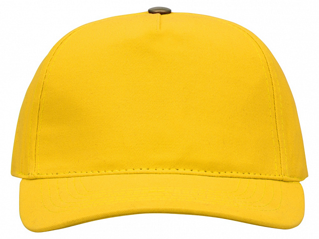 Бейсболка New York  5-ти панельная  с металлической застежкой и фурнитурой, желтый с логотипом в Москве заказать по выгодной цене в кибермаркете AvroraStore