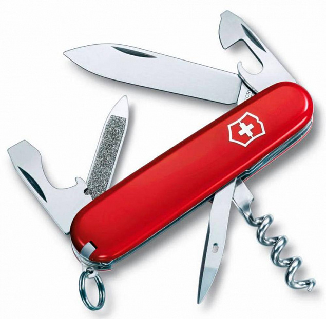 Армейский нож Sportsman 84, красный с логотипом в Москве заказать по выгодной цене в кибермаркете AvroraStore
