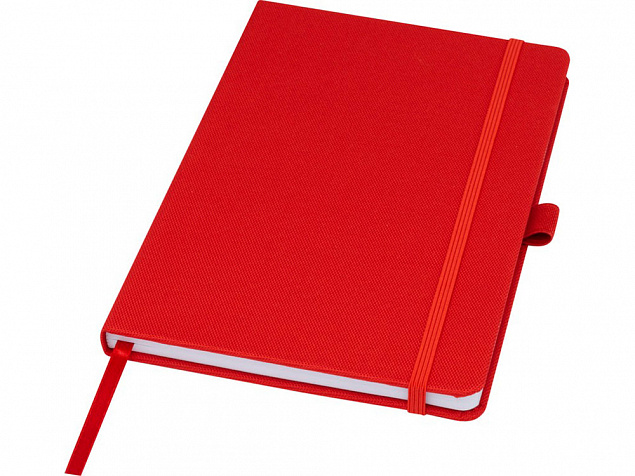 Блокнот Honua форматом A5 из переработанной бумаги с обложкой из переработанного ПЭТ, красный с логотипом в Москве заказать по выгодной цене в кибермаркете AvroraStore