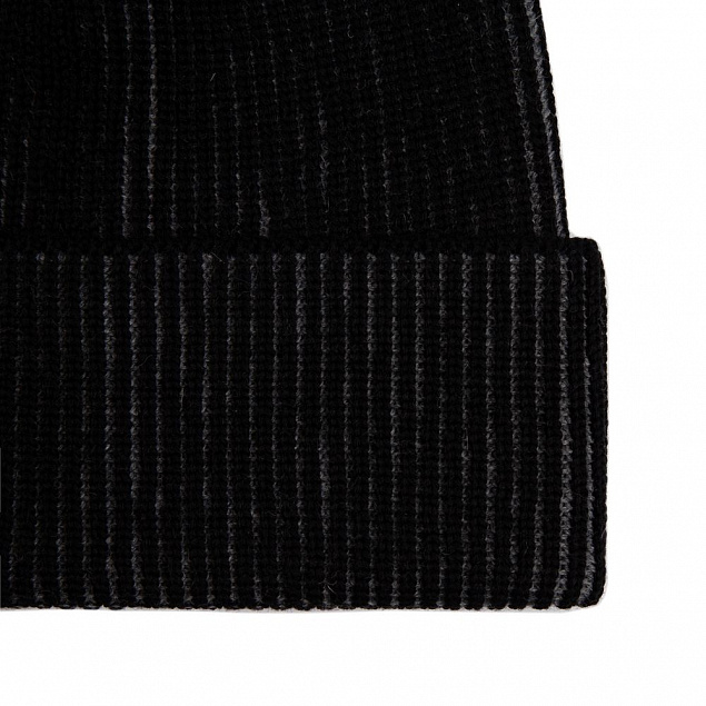 Шапка Nobilis, черная с серым меланжем с логотипом  заказать по выгодной цене в кибермаркете AvroraStore