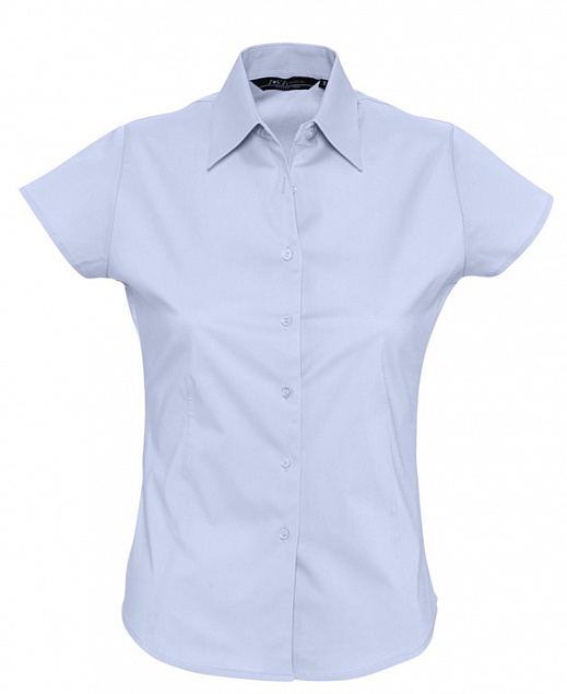 Рубашка женская с коротким рукавом EXCESS, голубая с логотипом в Москве заказать по выгодной цене в кибермаркете AvroraStore