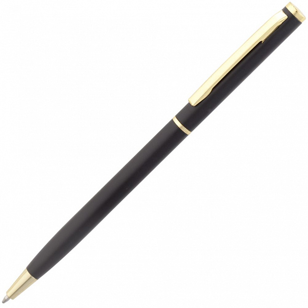 Ручка шариковая Hotel Gold, ver.2, черная с логотипом в Москве заказать по выгодной цене в кибермаркете AvroraStore
