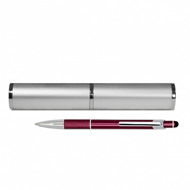 Набор ручка Levi c футляром, бордовый, серебряный с логотипом в Москве заказать по выгодной цене в кибермаркете AvroraStore
