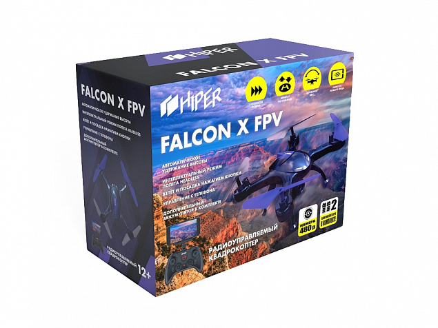 Радиоуправляемый квадрокоптер «FALCON X FPV» с логотипом в Москве заказать по выгодной цене в кибермаркете AvroraStore