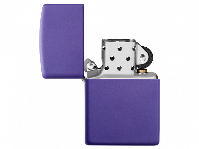 Зажигалка ZIPPO Classic с покрытием Purple Matte с логотипом в Москве заказать по выгодной цене в кибермаркете AvroraStore