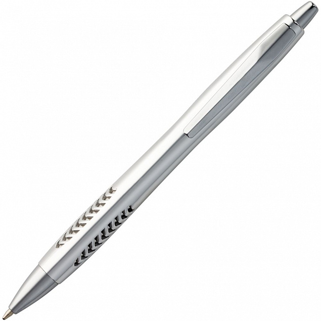 Ручка шариковая Barracuda, серебристая с логотипом  заказать по выгодной цене в кибермаркете AvroraStore