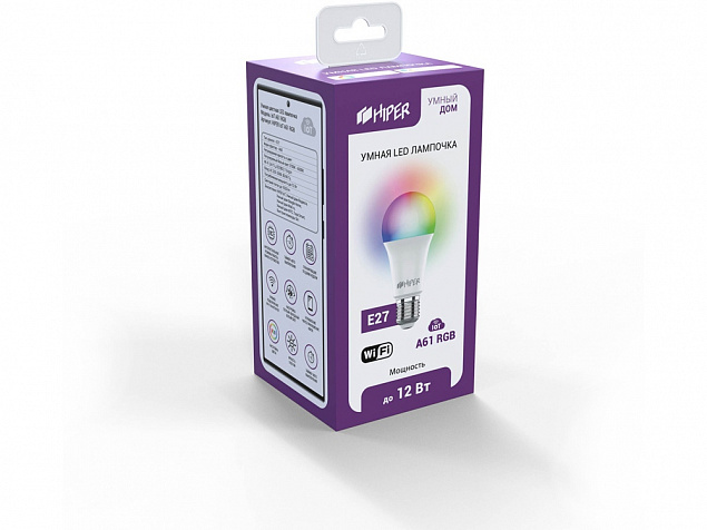 Умная лампочка HIPER IoT A61 RGB с логотипом в Москве заказать по выгодной цене в кибермаркете AvroraStore