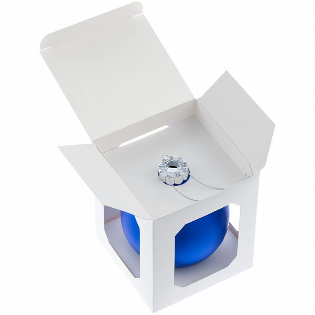 Елочный шар Finery Matt, 10 см, матовый синий с логотипом в Москве заказать по выгодной цене в кибермаркете AvroraStore