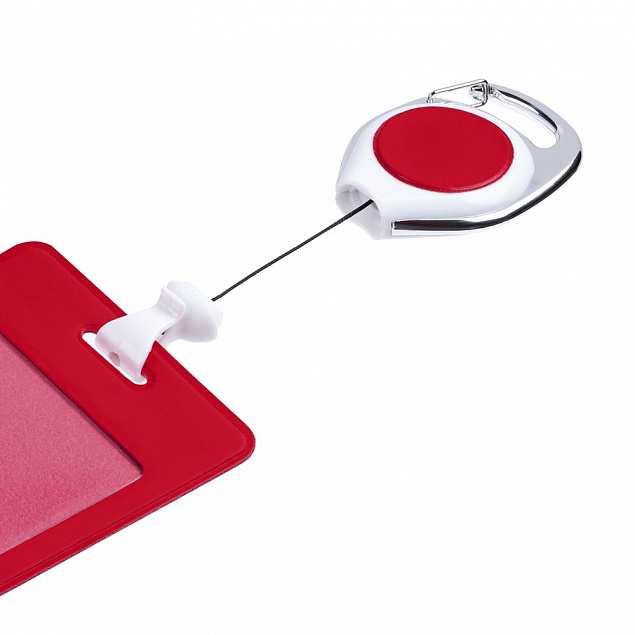 Чехол для пропуска с ретрактором Dorset, красный с логотипом в Москве заказать по выгодной цене в кибермаркете AvroraStore