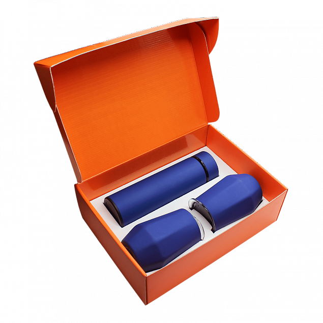Набор Hot Box E2 (софт-тач) W, синий с логотипом в Москве заказать по выгодной цене в кибермаркете AvroraStore