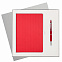 Подарочный набор Rain, красный (ежедневник, ручка) с логотипом в Москве заказать по выгодной цене в кибермаркете AvroraStore
