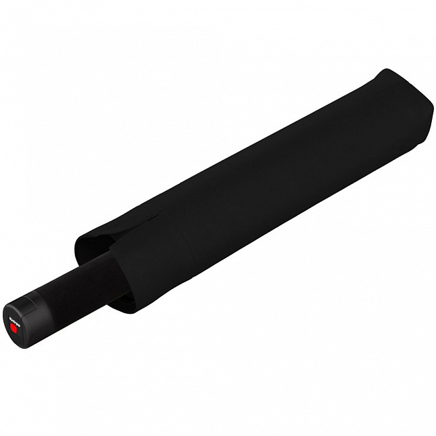 Складной зонт U.090, черный с логотипом  заказать по выгодной цене в кибермаркете AvroraStore