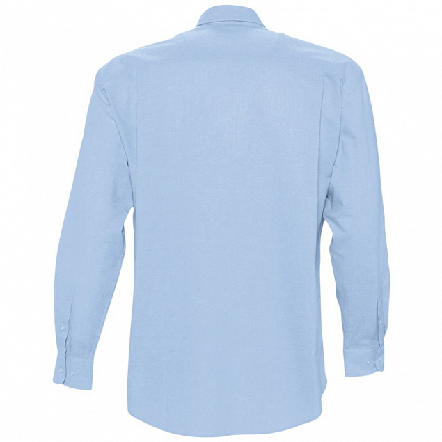 Рубашка мужская с длинным рукавом BOSTON, голубая с логотипом в Москве заказать по выгодной цене в кибермаркете AvroraStore