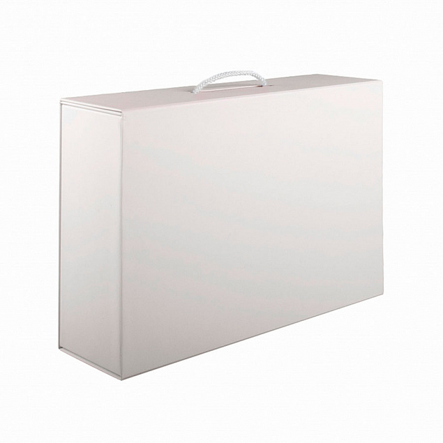 Коробка складная подарочная, 37x25x10cm, кашированный картон, белый с логотипом в Москве заказать по выгодной цене в кибермаркете AvroraStore