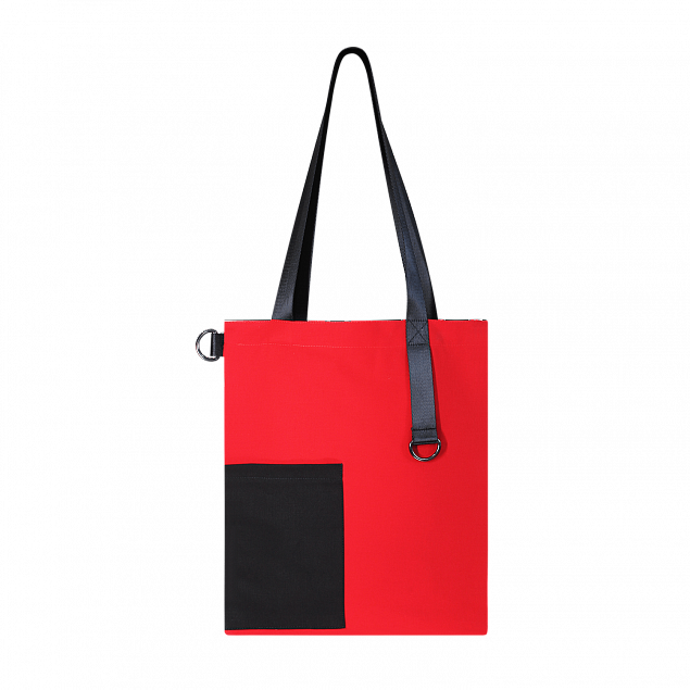 Шоппер Superbag Color (красный с чёрным) с логотипом в Москве заказать по выгодной цене в кибермаркете AvroraStore