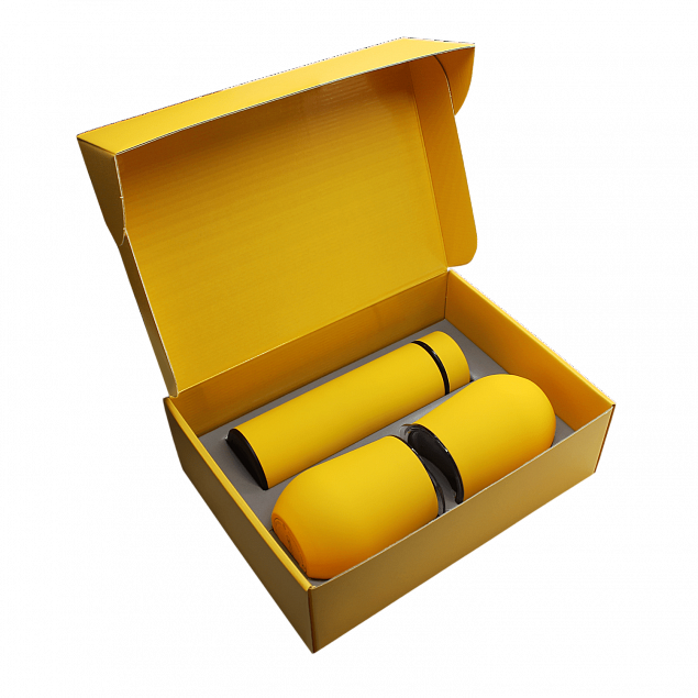 Набор Hot Box C2 (софт-тач) G, желтый с логотипом в Москве заказать по выгодной цене в кибермаркете AvroraStore