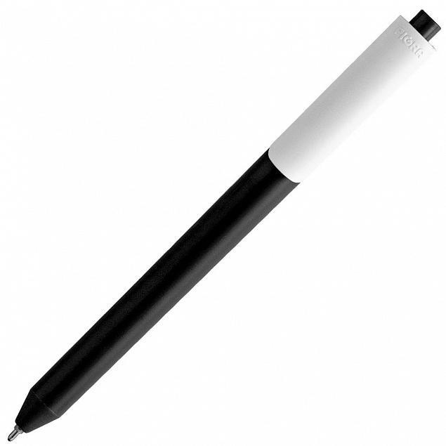 Ручка шариковая Pigra P03 Mat, черная с белым с логотипом в Москве заказать по выгодной цене в кибермаркете AvroraStore