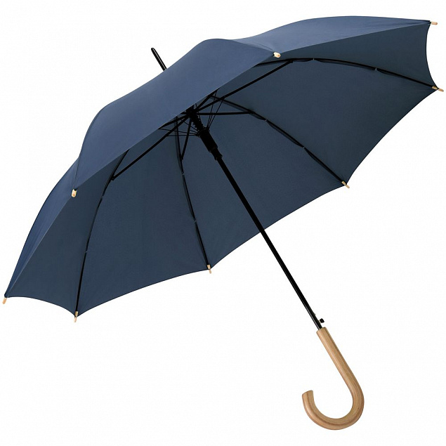 Зонт-трость OkoBrella, темно-синий с логотипом в Москве заказать по выгодной цене в кибермаркете AvroraStore