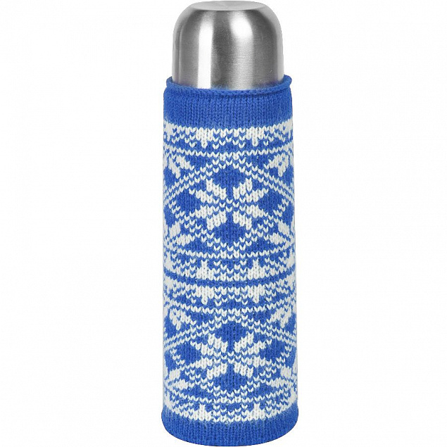 Чехол вязаный на бутылку/термос "Зимний орнамент" с логотипом  заказать по выгодной цене в кибермаркете AvroraStore