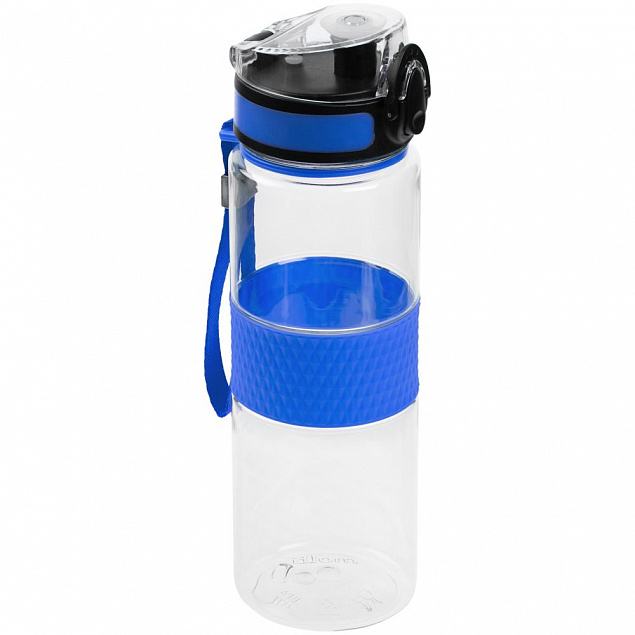 Бутылка для воды Fata Morgana, прозрачная с синим с логотипом в Москве заказать по выгодной цене в кибермаркете AvroraStore