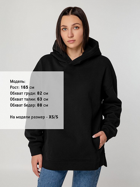 Худи оверсайз унисекс Tolla, черное с логотипом в Москве заказать по выгодной цене в кибермаркете AvroraStore