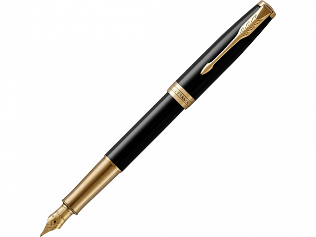 Ручка перьевая Parker Sonnet Core Black Lacquer GT с логотипом в Москве заказать по выгодной цене в кибермаркете AvroraStore