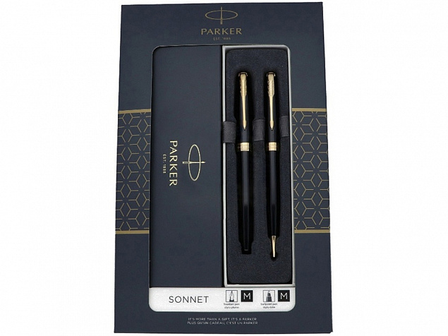 Набор Parker Sonnet: ручка перьевая, ручка шариковая с логотипом в Москве заказать по выгодной цене в кибермаркете AvroraStore