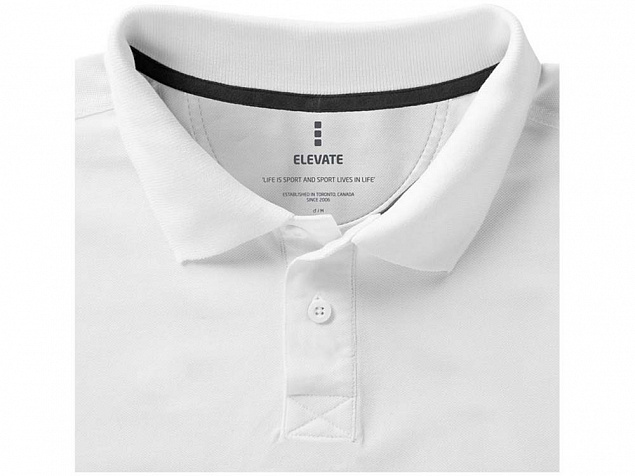 Рубашка поло Calgary мужская, белый с логотипом  заказать по выгодной цене в кибермаркете AvroraStore