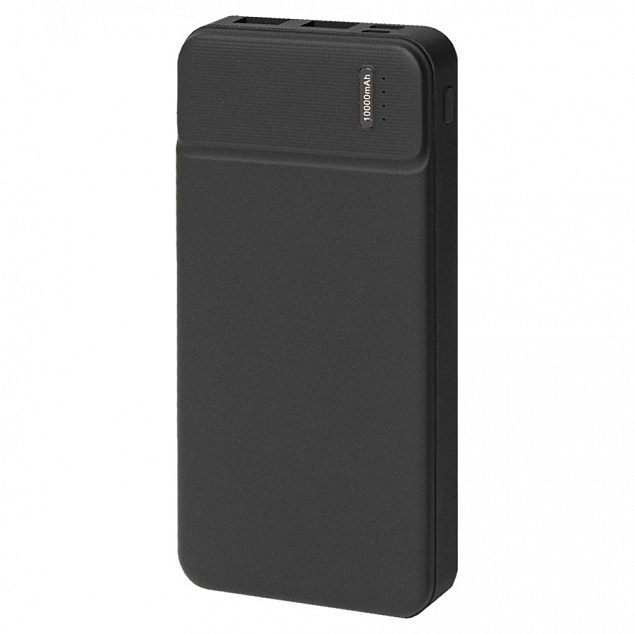 Универсальный аккумулятор OMG Flash 10 (10000 мАч) с подсветкой и soft touch,черный,13,7х6,87х1,55мм с логотипом  заказать по выгодной цене в кибермаркете AvroraStore