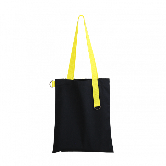 Шопер Superbag black (чёрный с жёлтым) с логотипом в Москве заказать по выгодной цене в кибермаркете AvroraStore