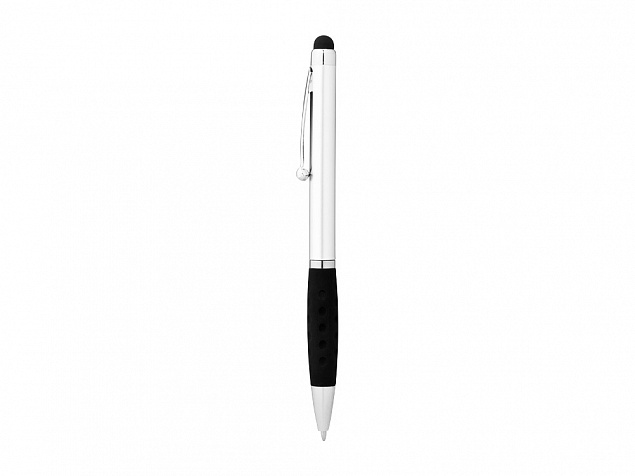 Ручка-стилус шариковая Ziggy черные чернила, серебристый/черный с логотипом в Москве заказать по выгодной цене в кибермаркете AvroraStore