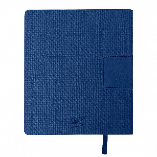 Бизнес-блокнот "Tweedi", 150х180 мм, синий, кремовая бумага, гибкая обложка, в линейку с логотипом в Москве заказать по выгодной цене в кибермаркете AvroraStore
