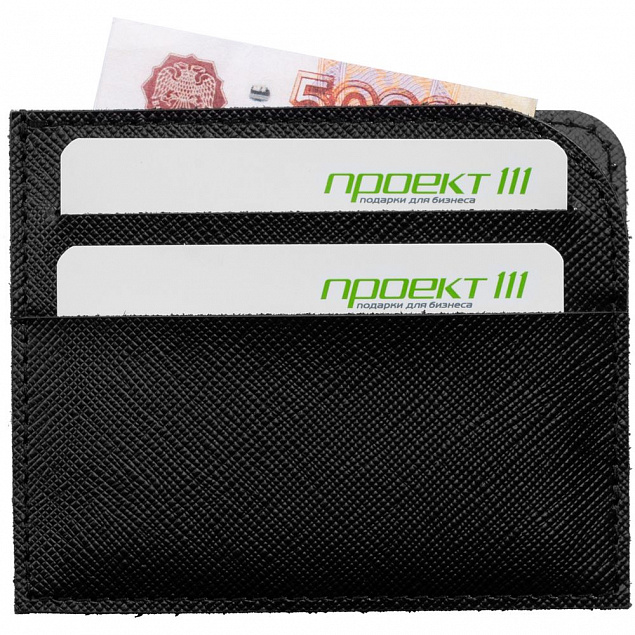 Чехол для карточек Linen, черный с логотипом в Москве заказать по выгодной цене в кибермаркете AvroraStore