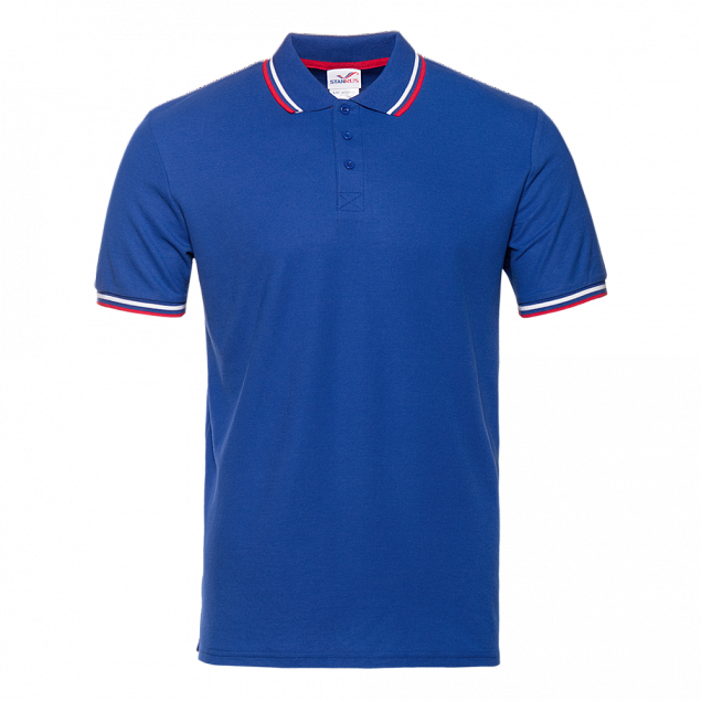 Рубашка поло StanRussian Синий с логотипом в Москве заказать по выгодной цене в кибермаркете AvroraStore