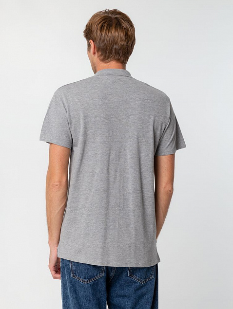 Рубашка поло мужская SUMMER 170, серый меланж с логотипом в Москве заказать по выгодной цене в кибермаркете AvroraStore