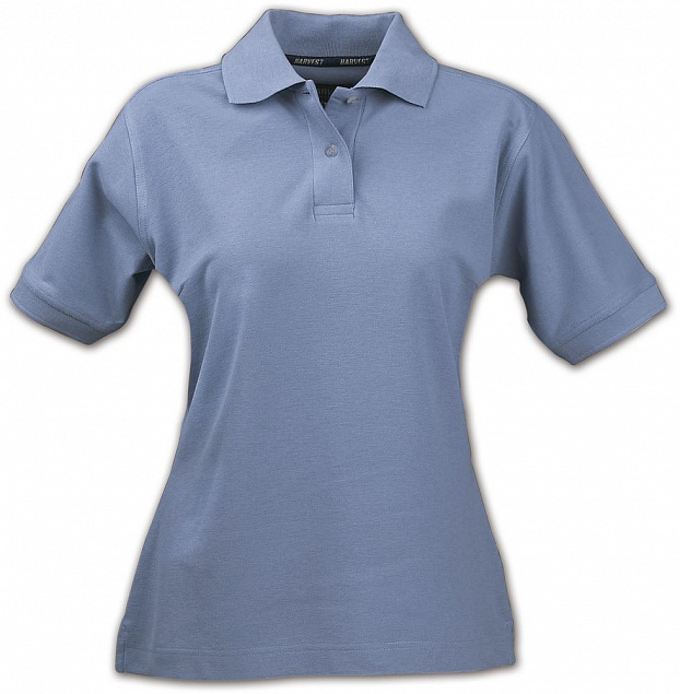 Рубашка поло женская SEMORA, голубая с логотипом в Москве заказать по выгодной цене в кибермаркете AvroraStore