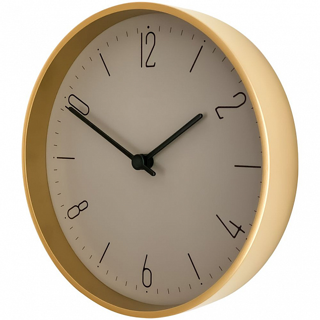Часы настенные Jewel, серо-бежевые с логотипом в Москве заказать по выгодной цене в кибермаркете AvroraStore