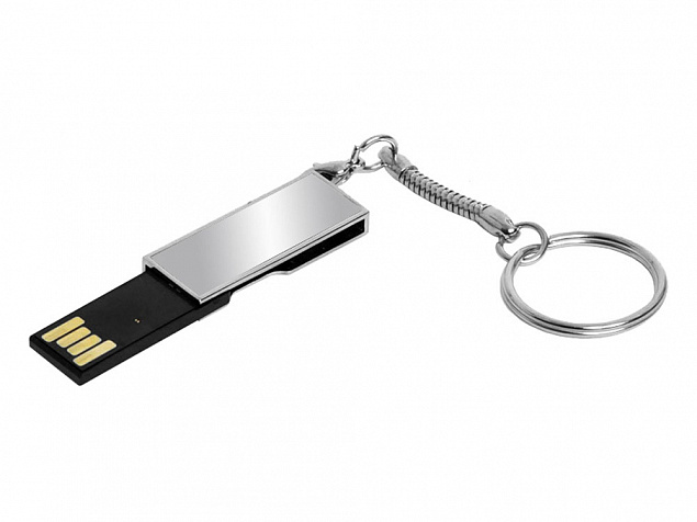 USB 2.0- флешка на 8 Гб с поворотным механизмом и зеркальным покрытием с логотипом в Москве заказать по выгодной цене в кибермаркете AvroraStore