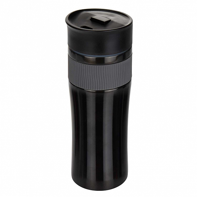 Термокружка вакуумная Polo 500 ml, черная с логотипом  заказать по выгодной цене в кибермаркете AvroraStore