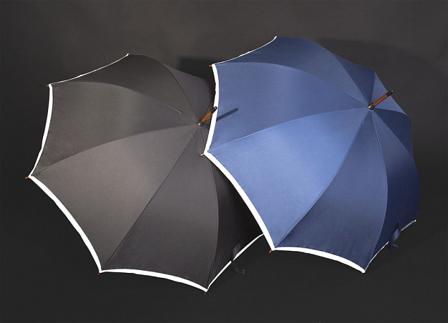 Зонт-трость Unit Reflect, черный с логотипом в Москве заказать по выгодной цене в кибермаркете AvroraStore