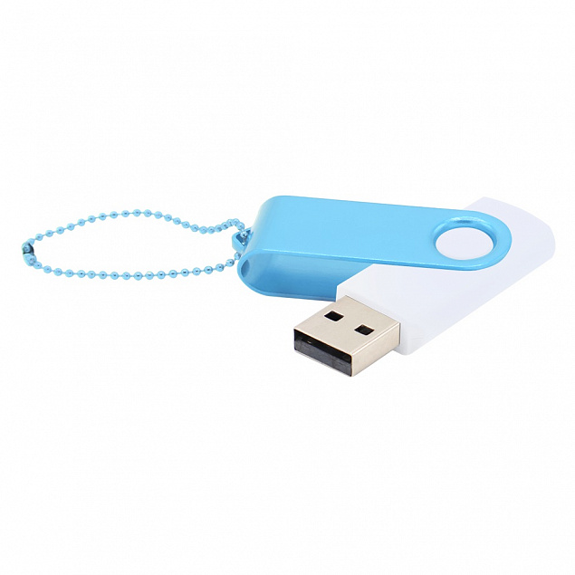 Флешка Designer To Go 2.0 USB 16Gb, белый/голубой с логотипом в Москве заказать по выгодной цене в кибермаркете AvroraStore