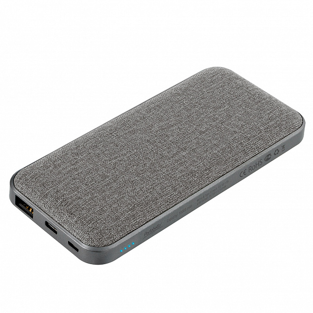 Внешний аккумулятор, Tweed PB, 10000 mah, серый, подарочная упаковка с блистером с логотипом  заказать по выгодной цене в кибермаркете AvroraStore