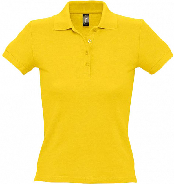 Рубашка поло женская PEOPLE 210, желтая с логотипом в Москве заказать по выгодной цене в кибермаркете AvroraStore