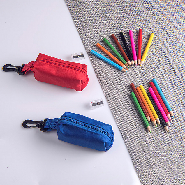 Набор цветных карандашей (8шт) с точилкой MIGAL в чехле, белый, 4,5х10х4 см, дерево, полиэстер с логотипом  заказать по выгодной цене в кибермаркете AvroraStore