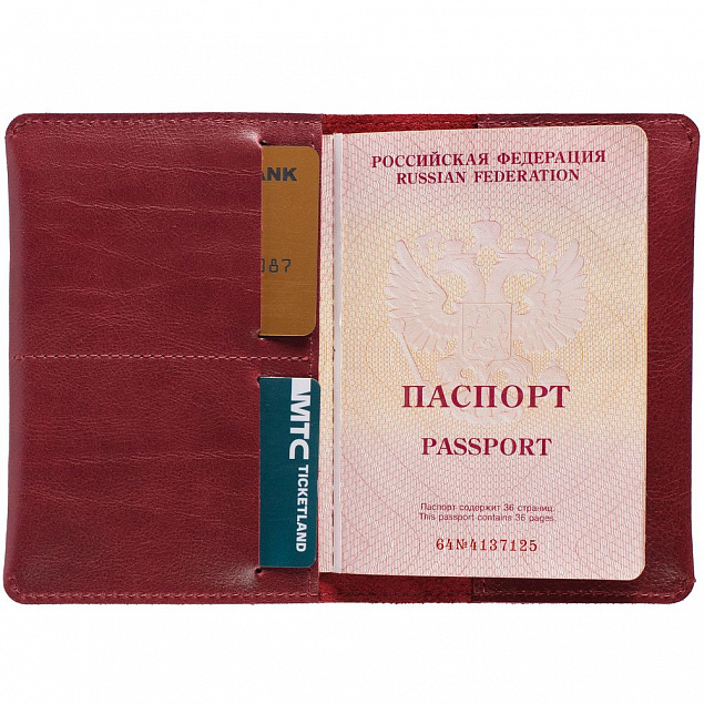 Обложка для паспорта Apache ver.2, темно-красная с логотипом в Москве заказать по выгодной цене в кибермаркете AvroraStore