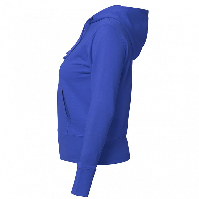 Толстовка женская Hooded Full Zip ярко-синяя с логотипом в Москве заказать по выгодной цене в кибермаркете AvroraStore